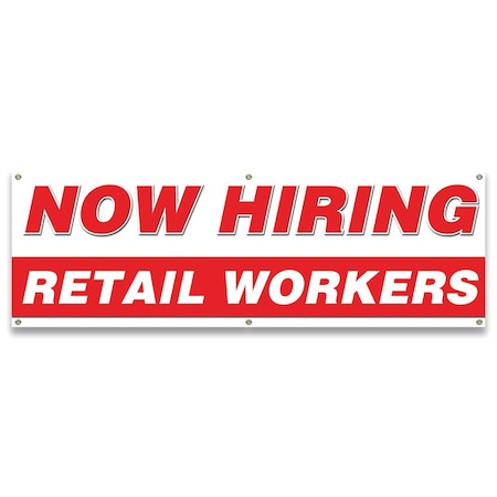 Signmission Now Hiring Retail Workers Banner Apply Inside Accepting Application Single Sided B-72-30297